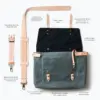 Waxed Canvas Messenger Bag - Gambar 2