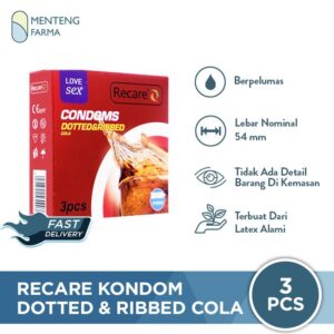 Recare Kondom Dotted & Ribbed Cola - 3 Pcs