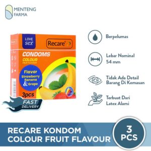 Recare Kondom Colour Fruit Flavour - 3 Pcs